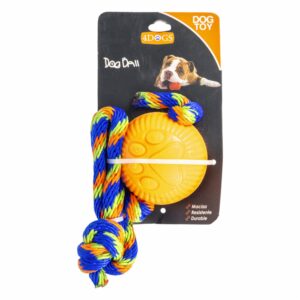 Pelota Maciza Con Jalador Para Mascota 4DOGS Mediano