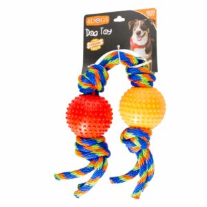 Pelota Para Mascota De Perro Twin Color Rojo Naranja 4DOGS Grande