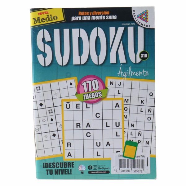 Libro Sudoku Medio EDIYCON 96 Páginas