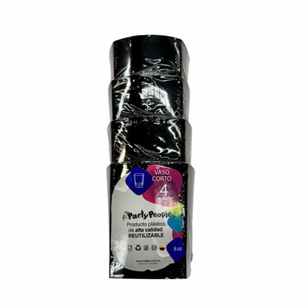 Vaso Corto Negro PARTY PEOPLE Unidad