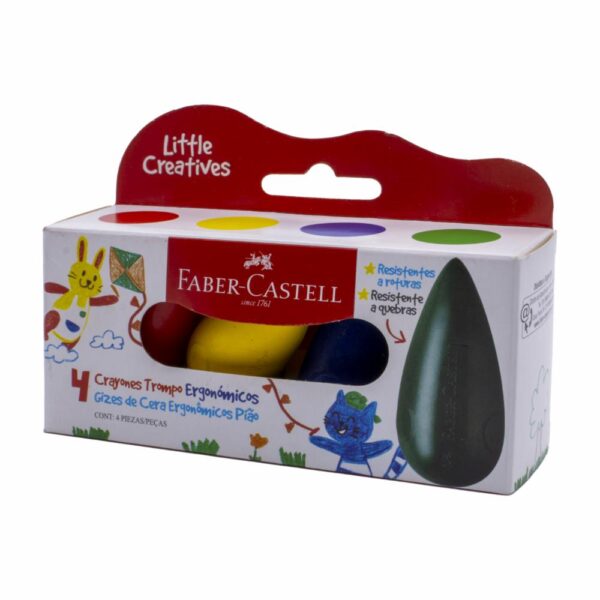 Crayón Trompo Ergonómico De Colores Little Creatives FABER-CASTELL X4 Uds