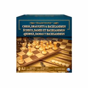 Juego De Mesa 3 En 1 SPIN MASTER Ajedrez, Damas, Backgammon