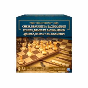 Set De Juegos De Mesa Ajedrez, Damas Y Backgammon SPIN MASTER 2 Jugadores
