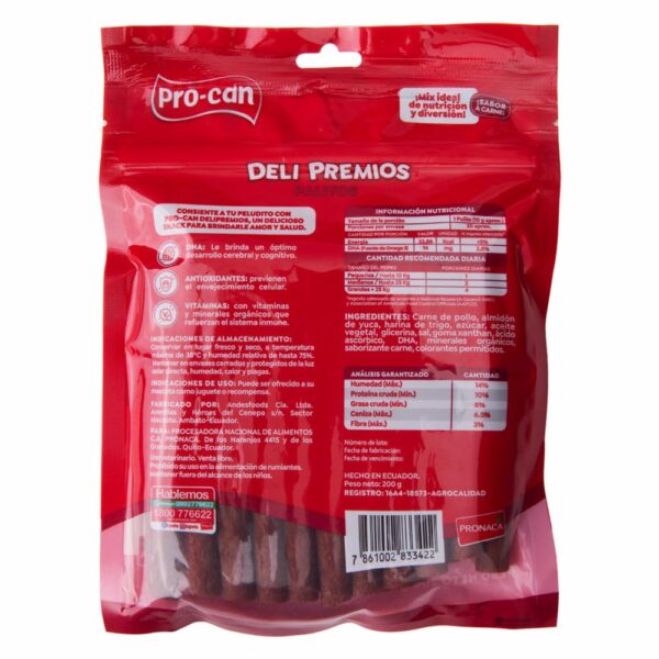 Palitos De Carne Deli Premios PRO-CAN 200 G - Imagen 3