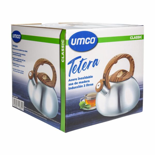 Tetera De Acero Inoxidable Con Asa De Madera UMCO 3 L - Imagen 4