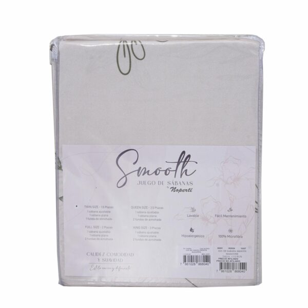 Juego De Sábanas Smooth Masatone Oliva NOPERTI 1 Plaza Y 1/2