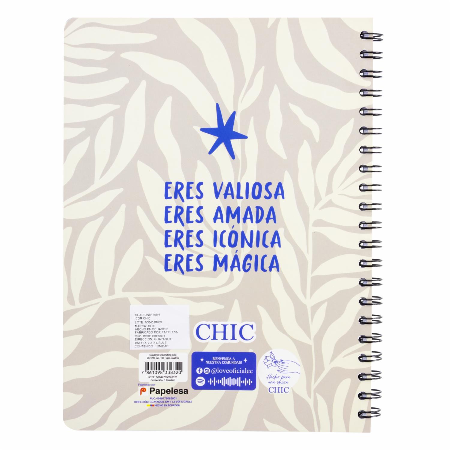 Cuaderno Universitario De Cuadros Chic ESTILO 100 Hojas - Imagen 2