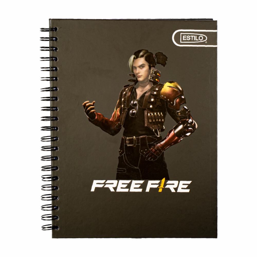 Cuaderno A 1 Línea Con Diseño Free Fire Pasta Dura ESTILO 100H - Imagen 2