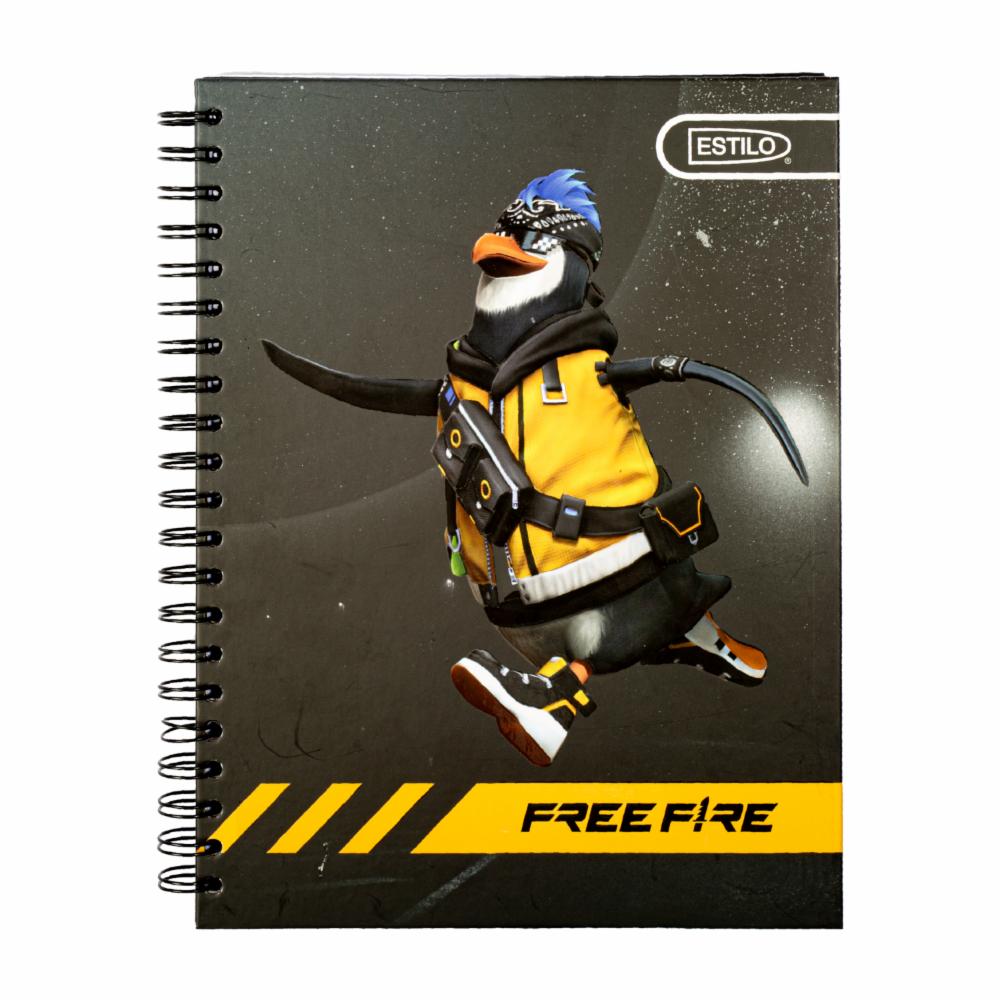 Cuaderno A 1 Línea Con Diseño Free Fire Pasta Dura ESTILO 100H - Imagen 3