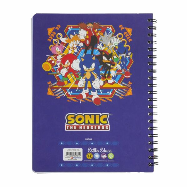Cuaderno 1 Línea Con Diseño Sonic ESTILO 100H - Imagen 2
