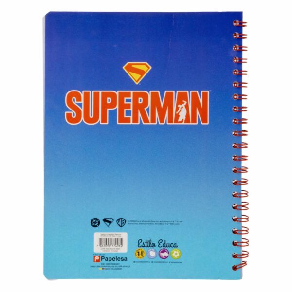 Cuaderno Universitario 4 Líneas Superman ESTILO 100 Hojas
