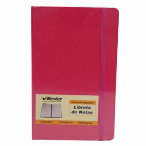 Libreta Ejecutiva Cuadros Fucsia BESTER A5