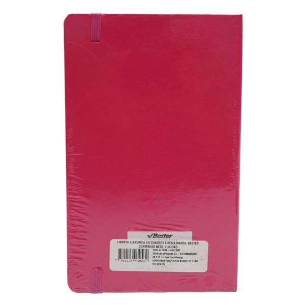 Libreta Ejecutiva Cuadros Fucsia BESTER A5 - Imagen 3