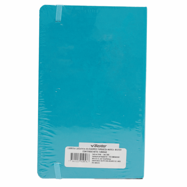Libreta Ejecutiva Cuadros Turquesa BESTER A5 - Imagen 4