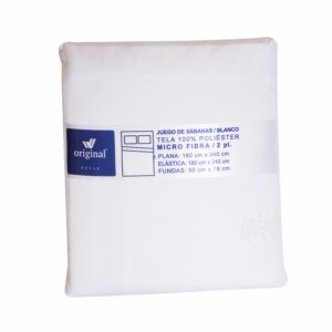 Sábanas Microfibra Full Blanca LA ORIGINAL 2 Plazas