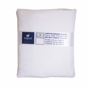 Sábanas Microfibra Queen Blanca LA ORIGINAL 2 1/2 Plazas