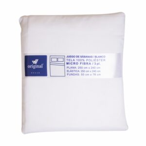 Sábanas Microfibra King Blanca LA ORIGINAL 3 Plazas