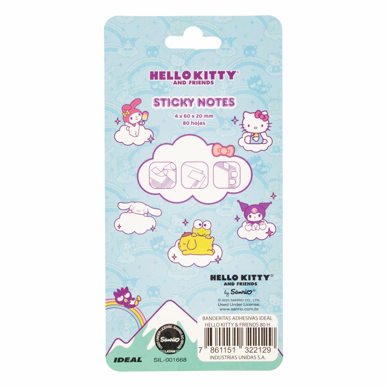 Banderitas Adhesivas Hello Kitty Y Friends IDEAL 80 Hojas - Imagen 2