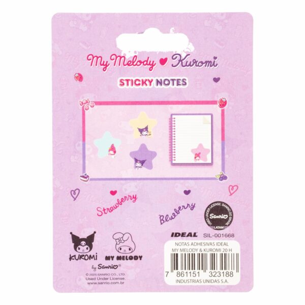 Notas Adhesivas Notas Adhesivas My Melody Y Kuromi IDEAL 20 Hojas - Imagen 2