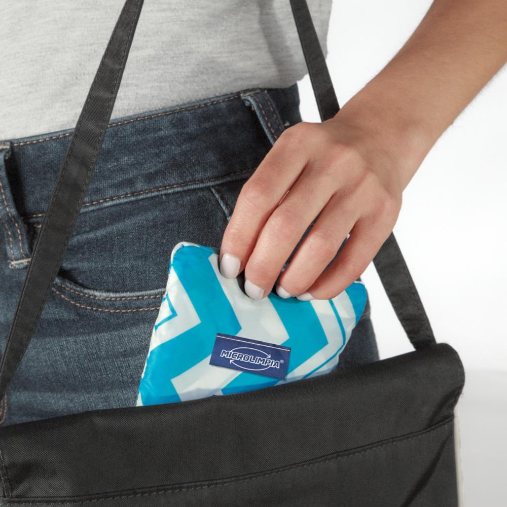 Bolsa Reusable Para Compras Lineas Celeste MICROLIMPIA 50 X 52 Cm - Imagen 2