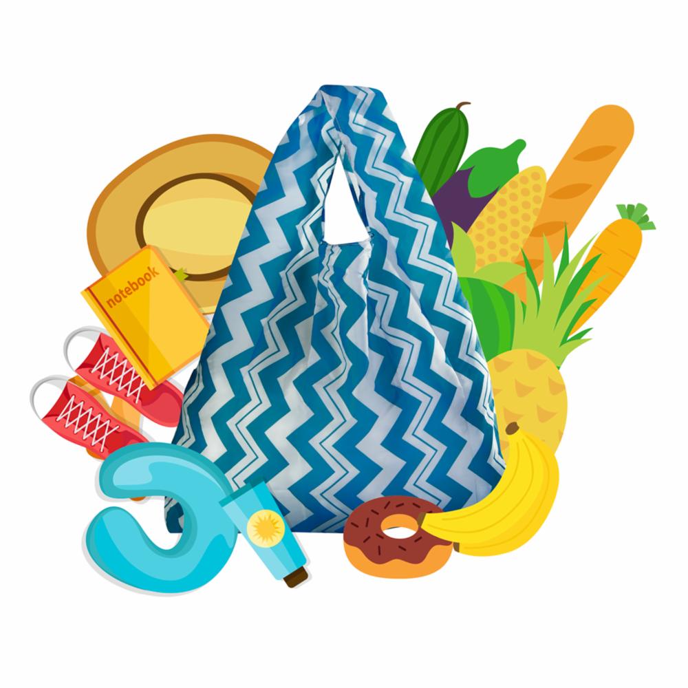 Bolsa Reusable Para Compras Lineas Celeste MICROLIMPIA 50 X 52 Cm - Imagen 3