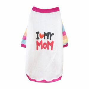Ropa Para Perros Chompa Rayita Diseño I Love Mom THE PET FACTORY Talla Grande