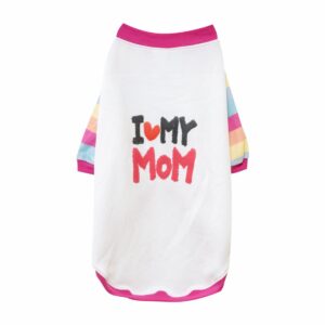 Ropa Para Perros Chompa Rayita Diseño I Love Mom THE PET FACTORY Talla Grande