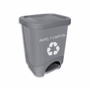Tacho Para Basura Reciclaje Dual Con Pedal Color Gris CASA PICA 24 Lt