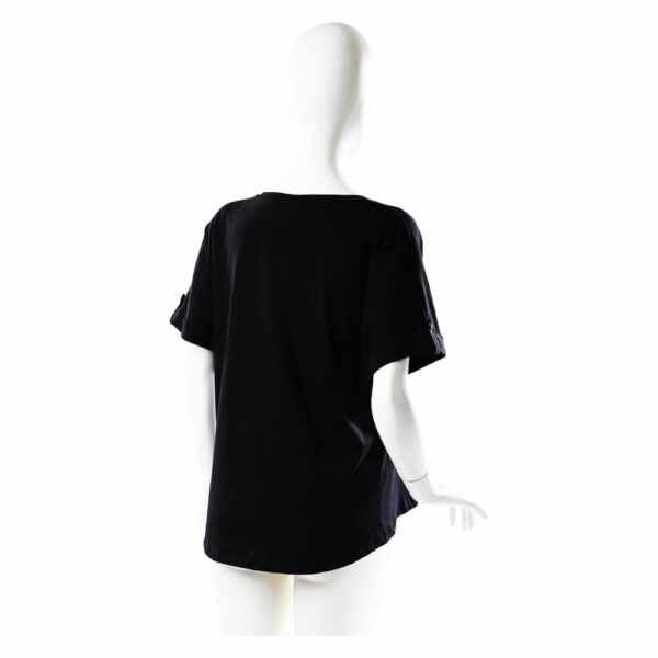 Camiseta Dama Kimona Cuello En V Negro MGX PLUS - Imagen 2