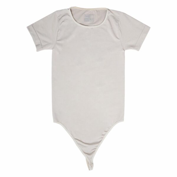 Body Manga Corta Hilo Liso Dama Taupe TESS - Imagen 4