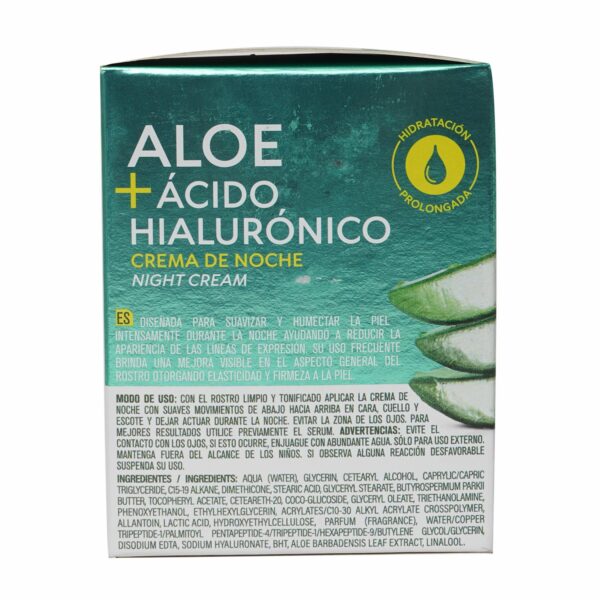 Crema Facial Humectante De Noche Skin Care Aloe + Ácido Hialurónico BEAUTÌK LONDON 55 Ml - Imagen 2