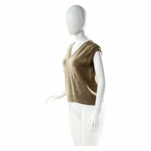 Chaleco Cuello En V Color Café MGX BASIC