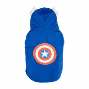 Camiseta Para Mascota Con Capucha Diseño Capitán América MARVEL Talla Extra Grande