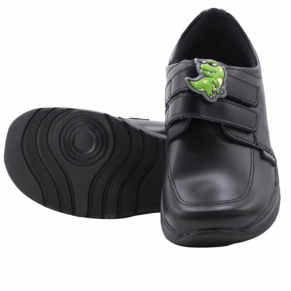 Zapato Escolar Negro De Cuero Diseño David Con Velcro VENUS - Imagen 11
