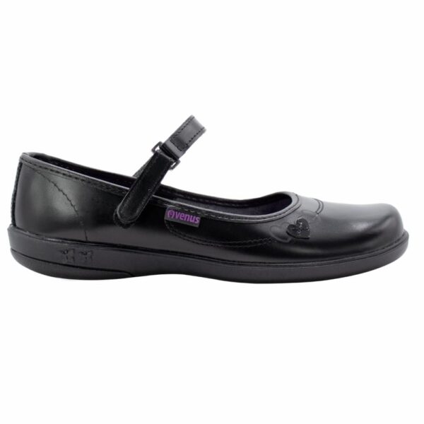 Zapato Escolar Negro De Cuero Diseño Mishl Con Correa VENUS - Imagen 2