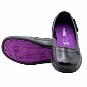 Zapato Escolar Negro De Cuero Diseño Mishl Con Correa VENUS