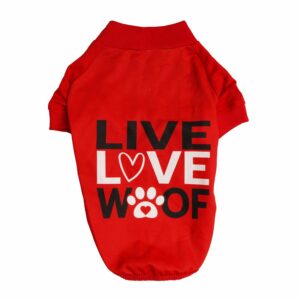 Camiseta Para Perro Live Love Woof GUAU DOG FASHION Talla Pequeño