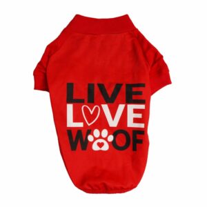 Camiseta Para Perro Live Love Woof GUAU DOG FASHION Talla Mediano