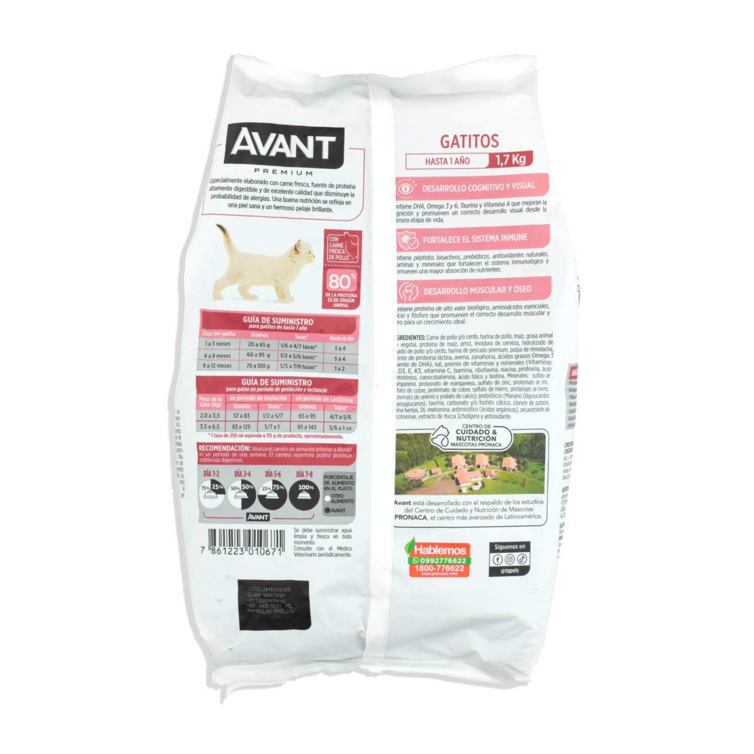 Alimento Para Gato Premium AVANT 1700 G - Imagen 2