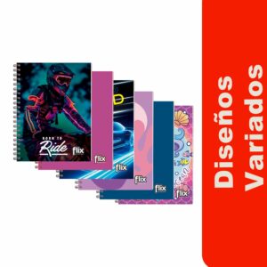 Cuaderno Universitario De Cuadros Argollado FLIX 100 Hojas