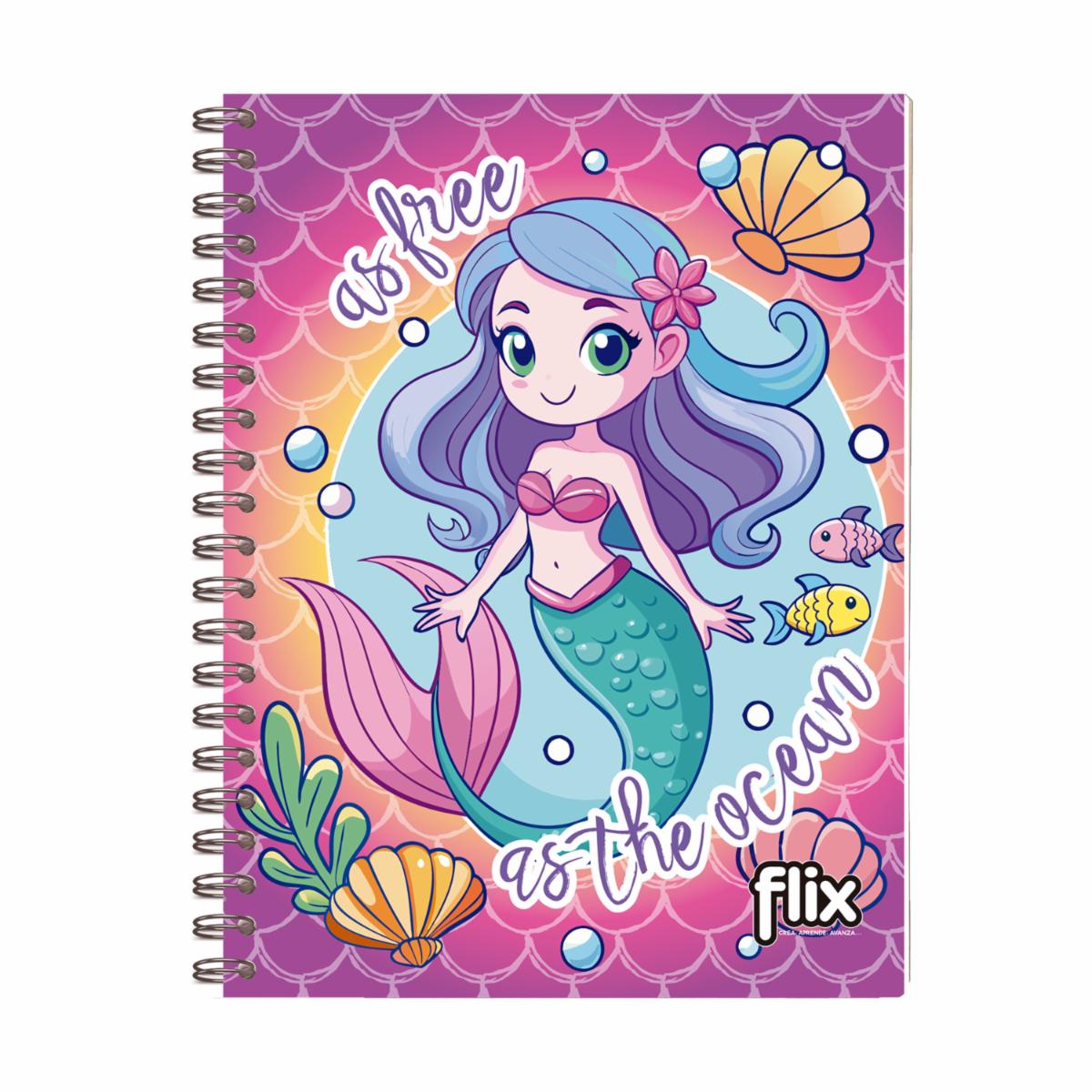 Cuaderno Universitario De 4 Líneas Argollado FLIX 100 Hojas