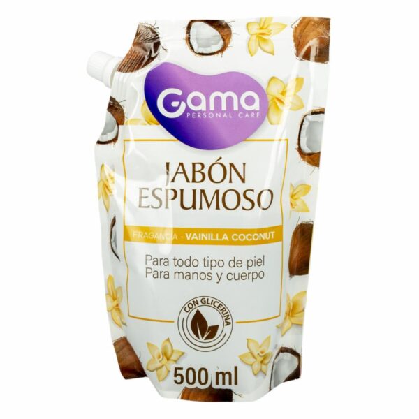 Jabón Espumoo Repuesto Fragancia Vainilla Coconut GAMA 500 Ml - Imagen 2