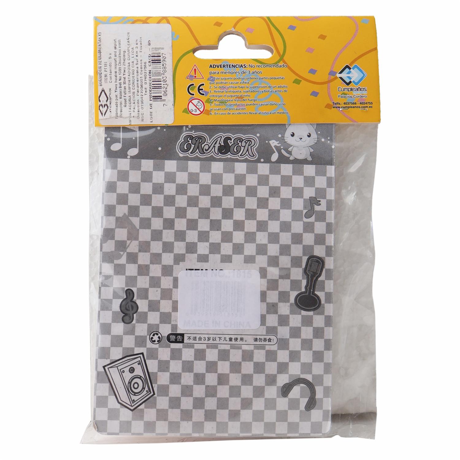 Borrador Herramientas IMPORTADORA CUMPLEAÑOS X 5 Uds - Imagen 2