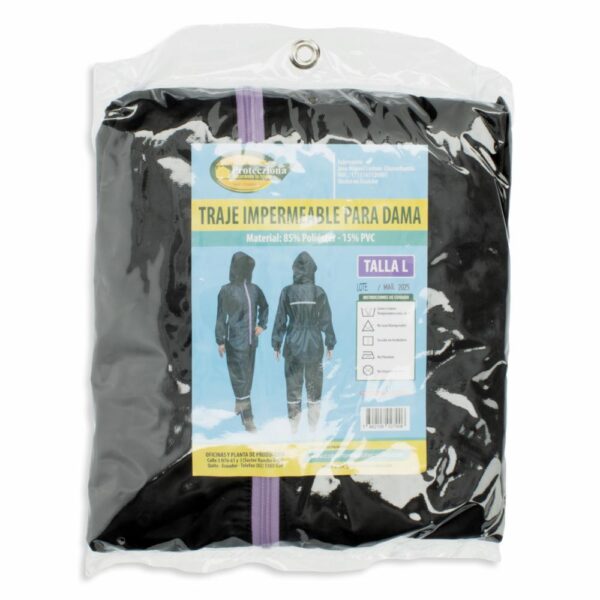 Traje Impermeable Negro Para Dama PROTECZIONA Talla Grande