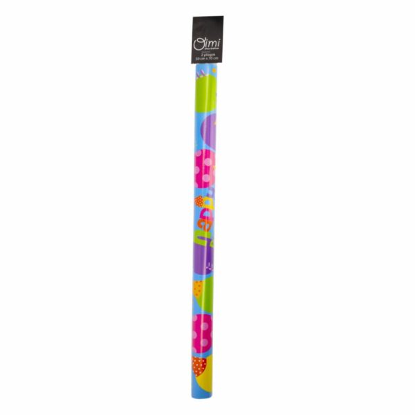 Papel De Regalo 50X70 Cm Happy Globos Pliego Tubo OIMI X 2 Uds