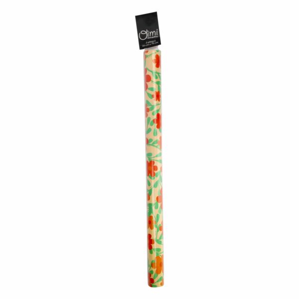 Papel De Regalo 50X70 Cm Flores Naranjas Pliego Tubo OIMI X 2 Uds