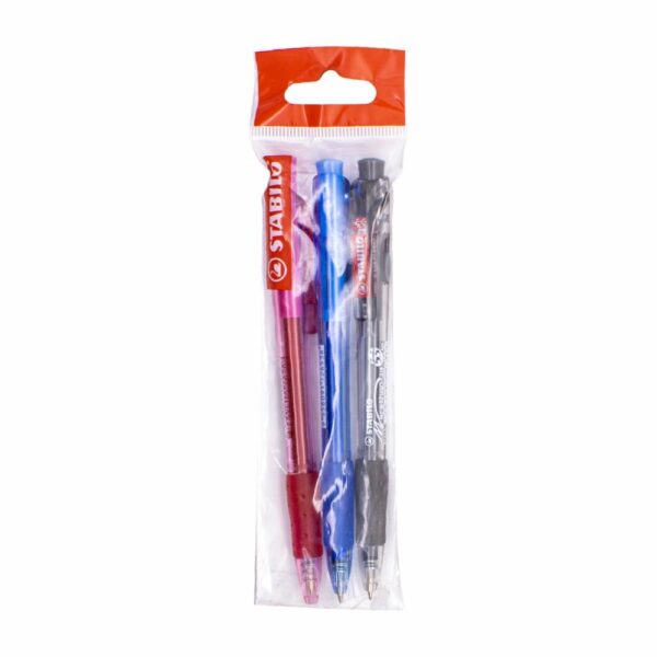 Bolígrafo Marathon Azul, Negro Y Rojo 318 STABILO Ecopack X3