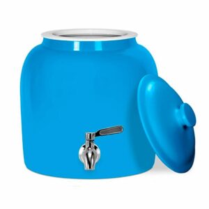 Dispensador De Agua Sólido Celeste Con Tapa CERAMICA NOVEL 25 X 25 CM