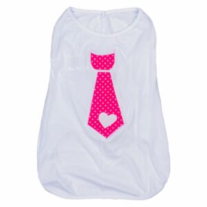 Camiseta Para Mascota Diseño Aplique Tipo Corbata PINKYS PET Talla 10