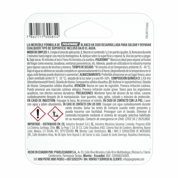 Pegamento Epóxico Blanco PEGATANKE 44 Ml - Imagen 3